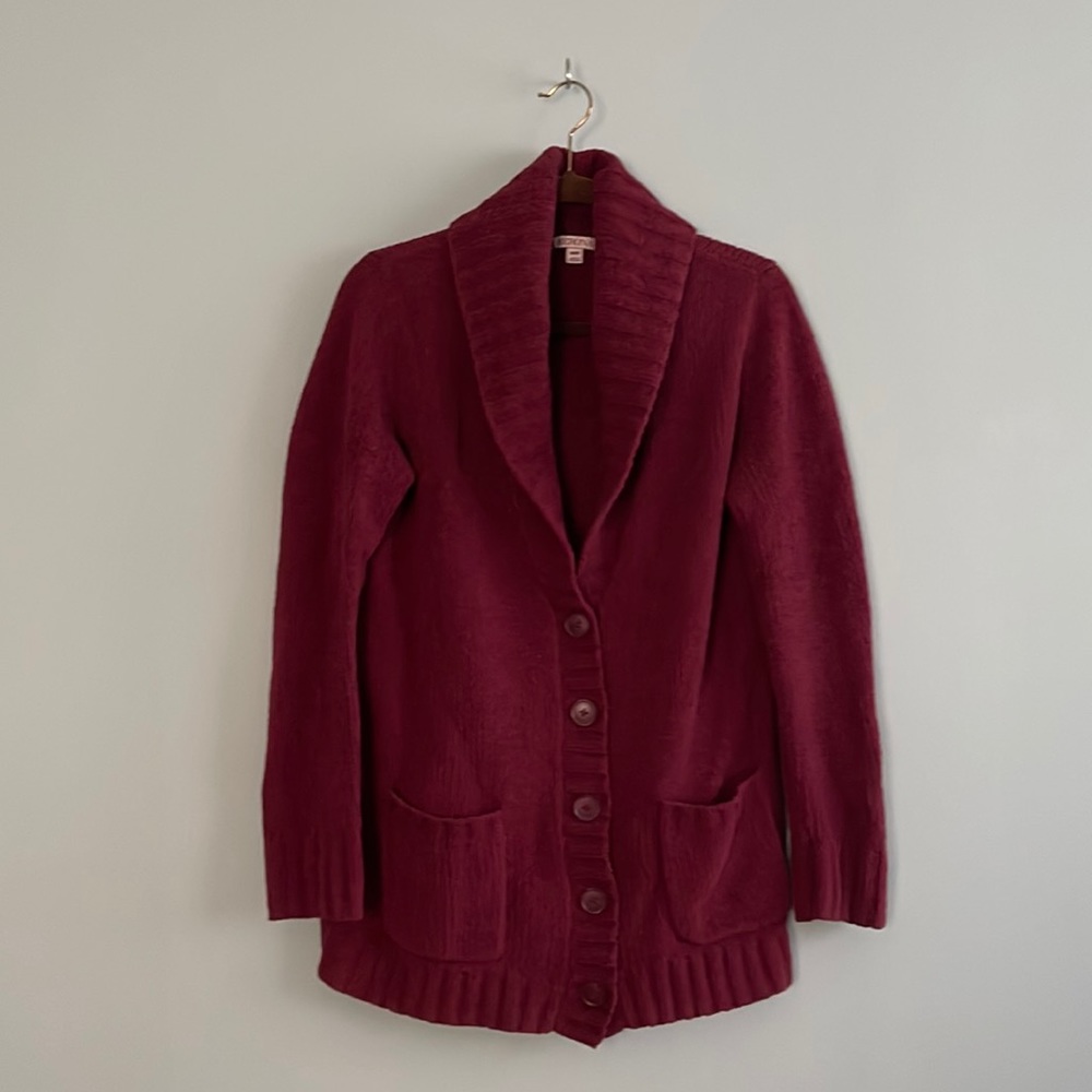 Merona Size M Maroon Button Up Oversized Sweater